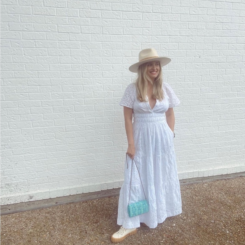 White Anthropologie eyelet maxi